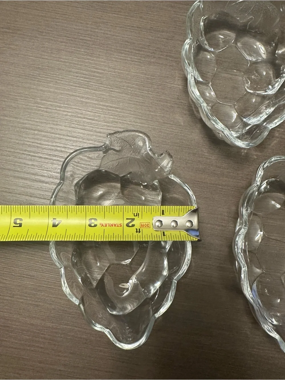 Clear Glass Grape-Shaped Dessert Bowls - Set of 3